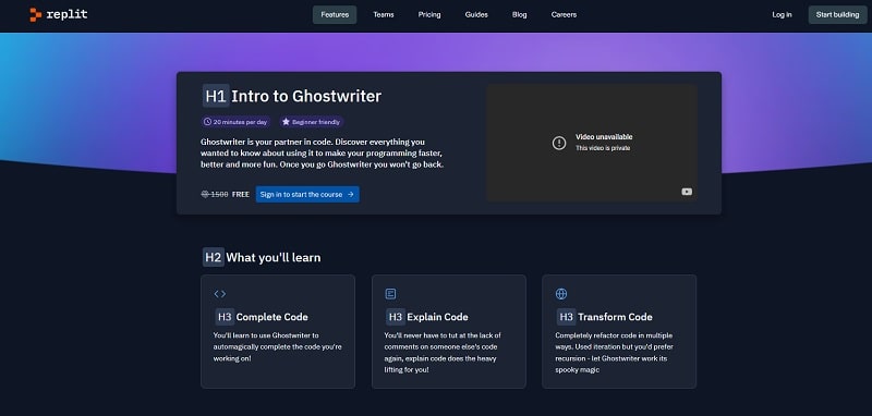 هوش مصنوعی  Replit Ghostwriter