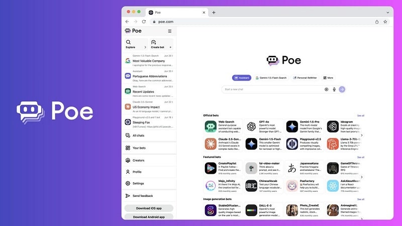 نحوه استفاده از هوش مصنوعی poe
